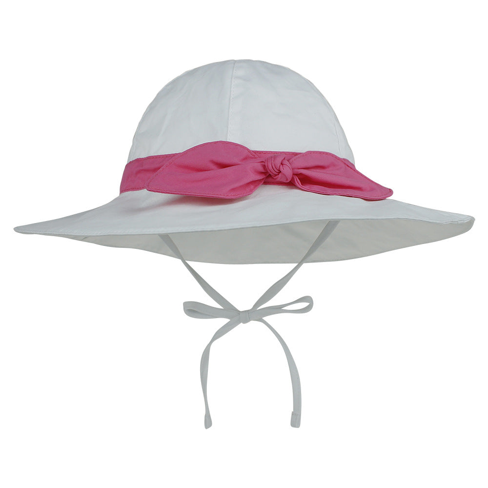 Children's Bowknot Floral Big Eaves Sun Hat