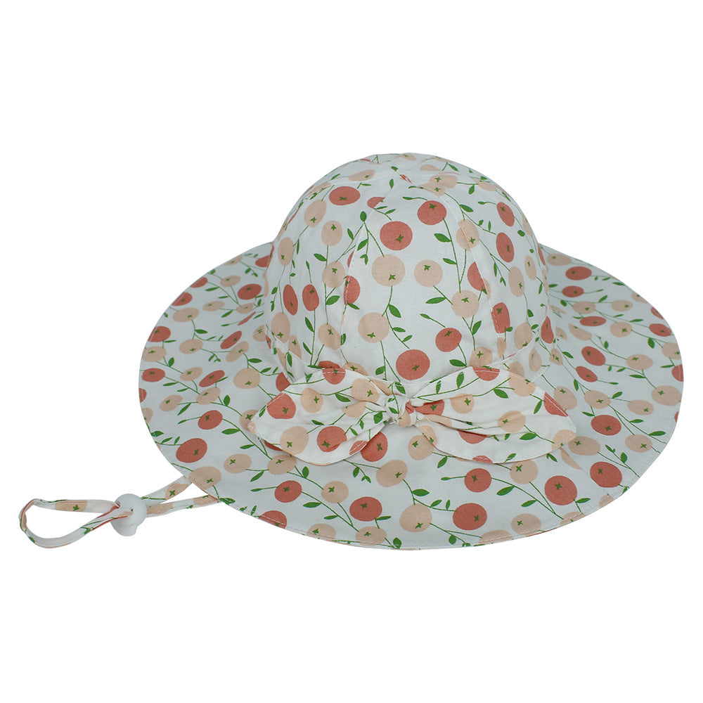 Children's Bowknot Floral Big Eaves Sun Hat