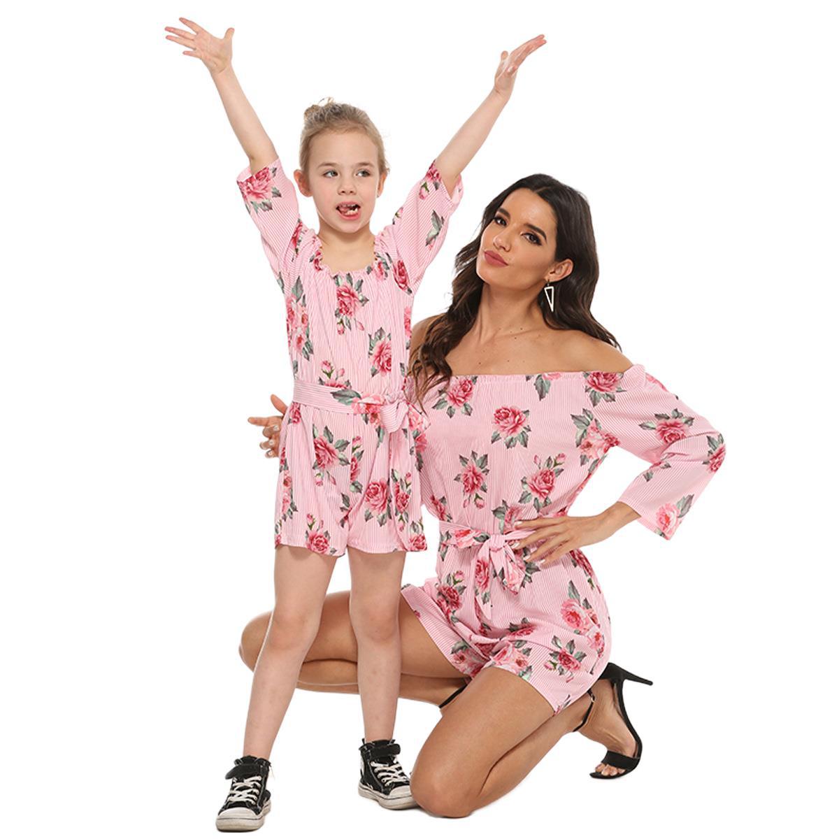 Floral Print Parent-Child Jumpsuit Parent-Child