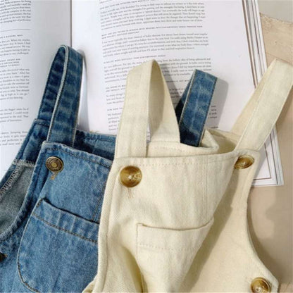 Denim Overalls Trousers Summer Children Middle And Small Children Korean