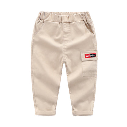 Children's cotton slim feet casual pants