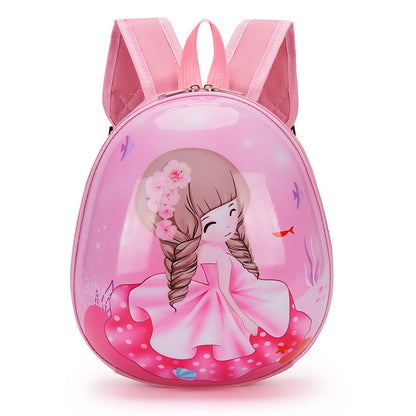 Children's Schoolbag Kindergarten Boys And Girls 3-6 Years Old Baby Small Class Cartoon Cute Princess Lightweight Egg Shell Small Backpack