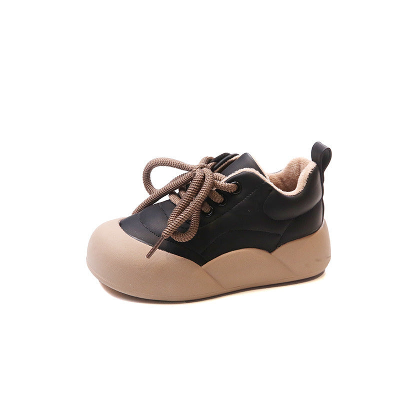 Fleece-lined Thickened Children's Sneaker Thick Bottom