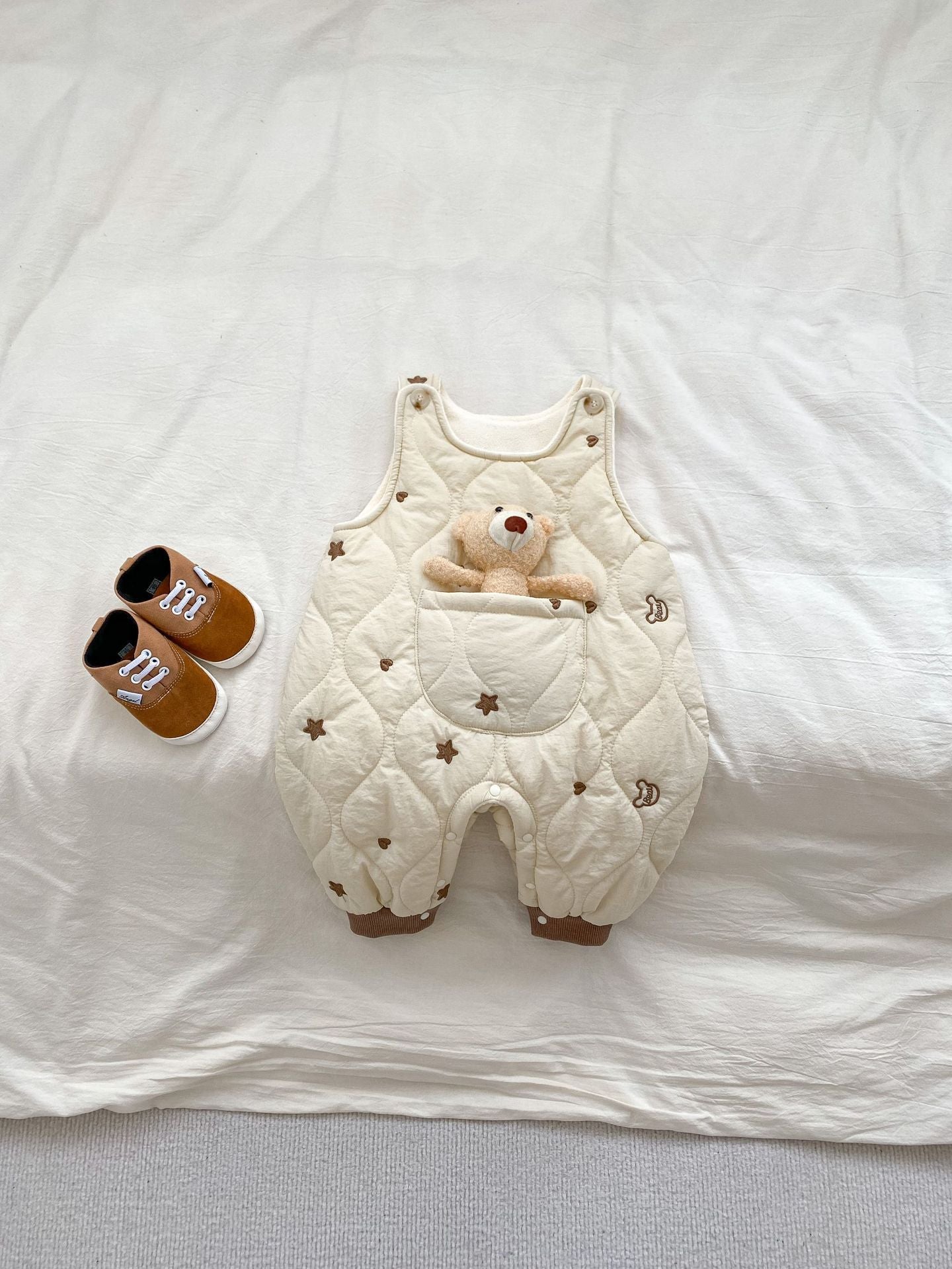 Baby Winter Thickened Warm Jumpsuit Hooded Romper