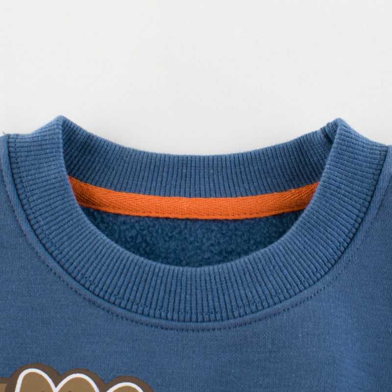 Children's sweater and velvet boy pullover