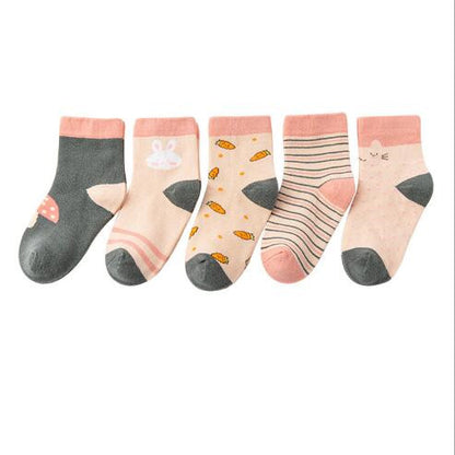 Five Pairs Of Socks For Infants, Small, Medium And Big Children