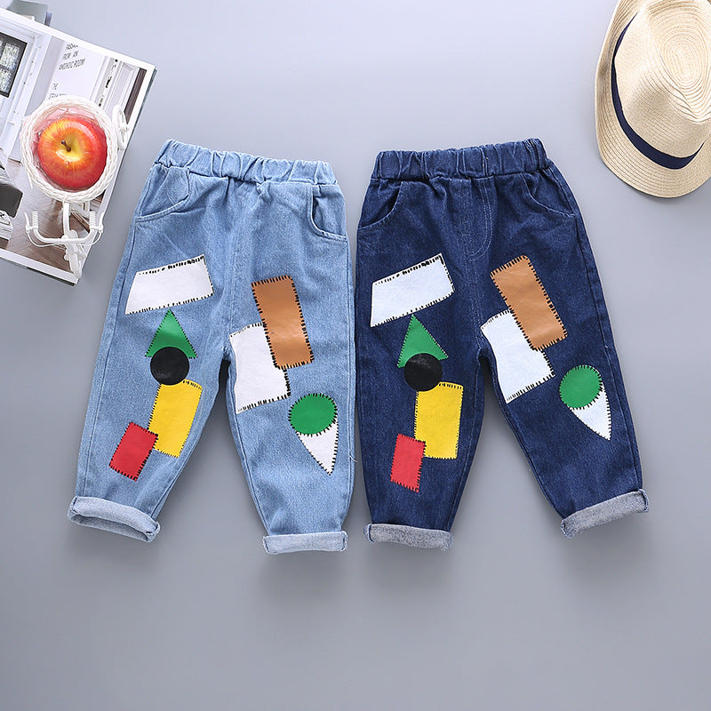 Boys' sports casual jeans spring