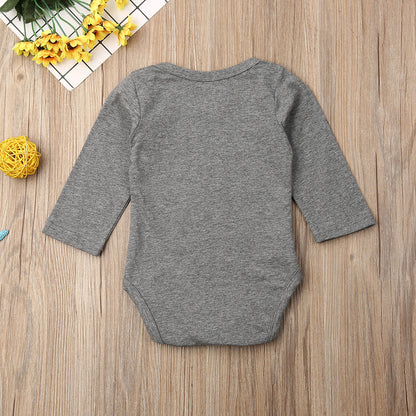 Letter Long-sleeved T-shirt Male Baby Jumpsuit