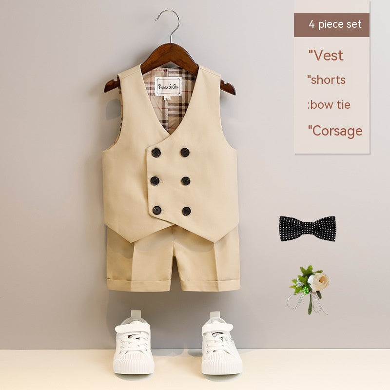 Boys Spring And Summer Short Sleeve Vest Suit