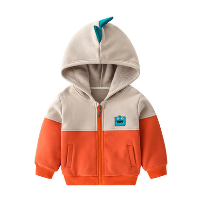 Children's Hooded Jacket And Fleece Boy Sweater