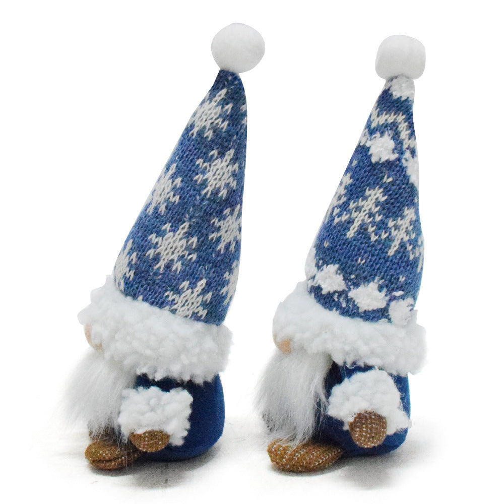 Christmas Decoration Doll Blue Faceless Doll