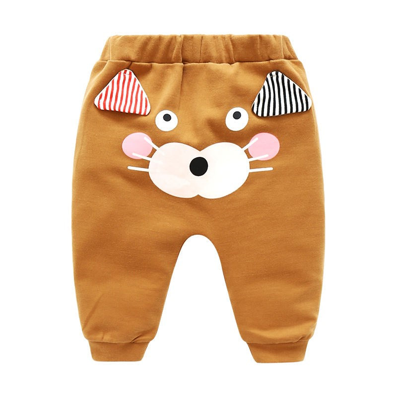 Spring And Autumn Baby High-waist Belly Protecting Trousers