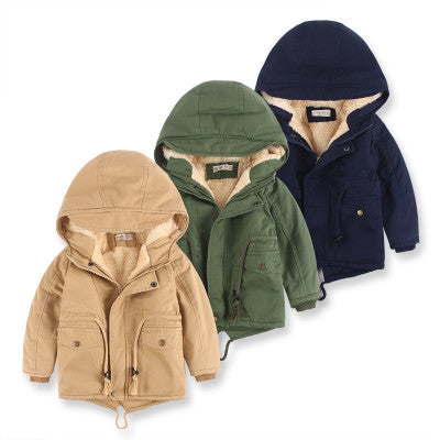 LM 6035 Europe And American Wind Boy's Coat And Cashmere Boy's Windcoat For Autumn And Winter Children's Clothes