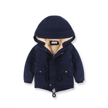 LM 6035 Europe And American Wind Boy's Coat And Cashmere Boy's Windcoat For Autumn And Winter Children's Clothes