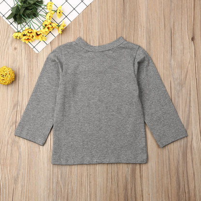 Letter Long-sleeved T-shirt Male Baby Jumpsuit