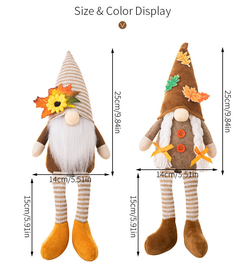 Harvest Festival Rudolf Doll Thanksgiving Maple Leaf Pointed Hat