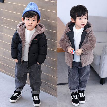 Boy's Cotton-padded Winter Jacket, Children's Cotton-padded Jacket, Double-sided Wear