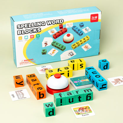 Children's 26 Letter Spelling Word Puzzle Building Block Toy