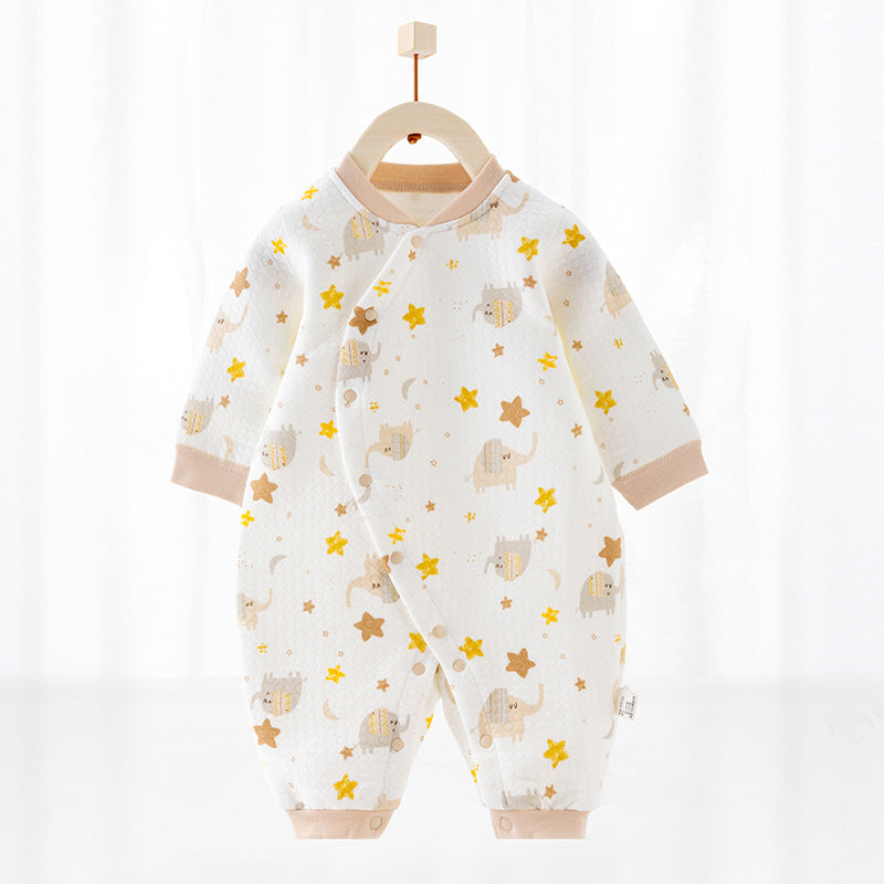 Cotton Thermal Clip Silk Onesie Newborn Climbing Baby Clothes