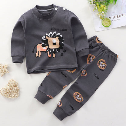 Boys And Girls Children's Underwear Suit Cotton Children Autumn And Winter Pajamas