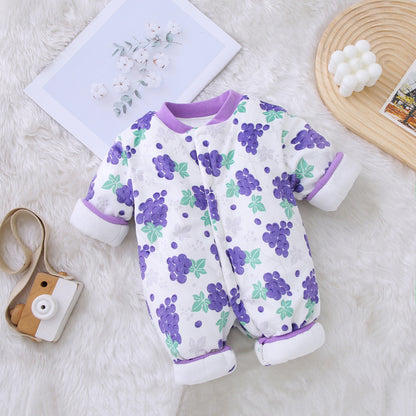 Baby Winter Thick Cotton Jumpsuit Long Sleeve