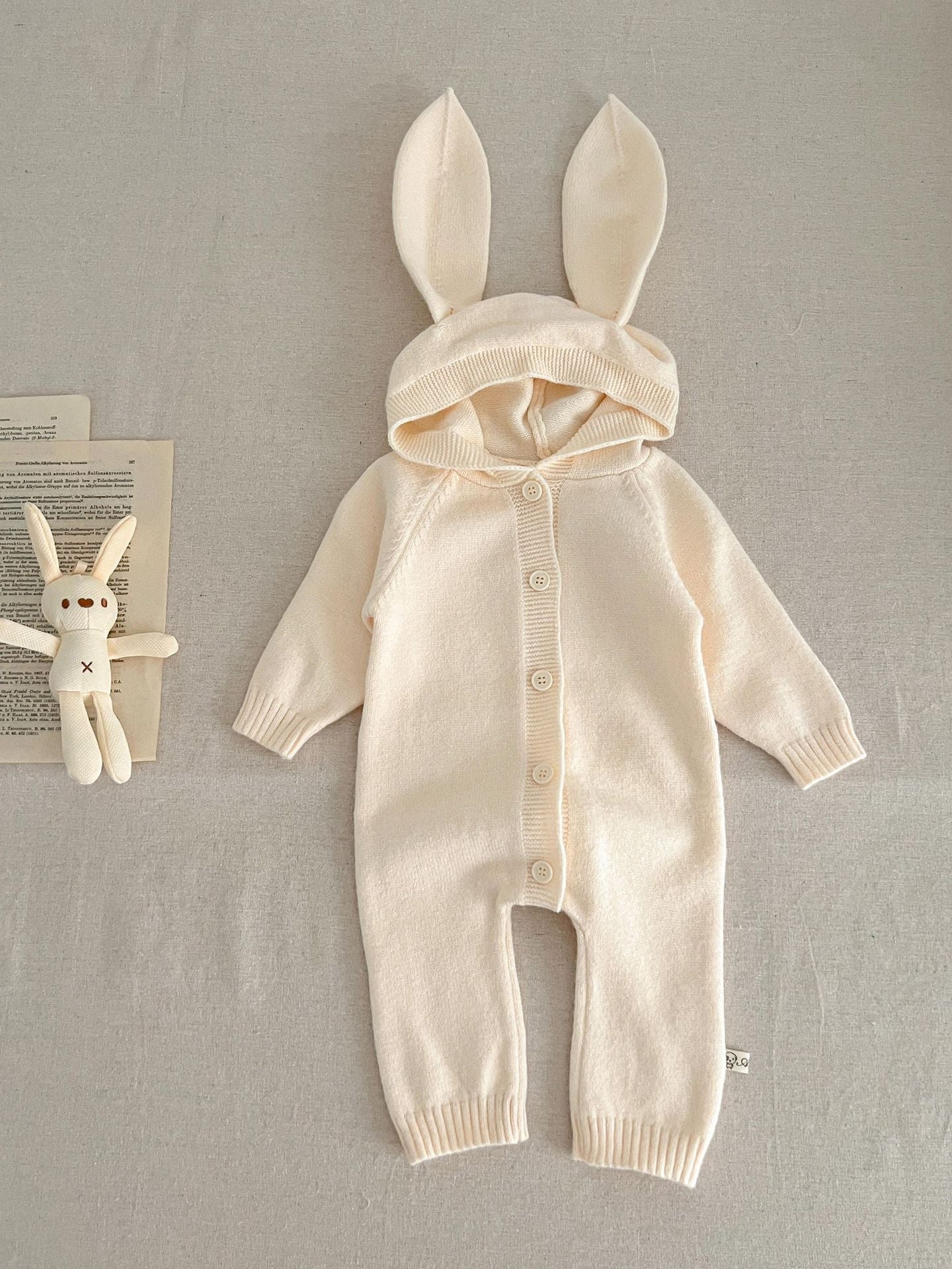 Western Style Cute Bear Ears Rabbit Ears Hooded Romper