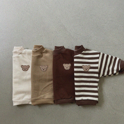 Baby Velvet Sweatshirt Round Neck Warm Bottoming Shirt