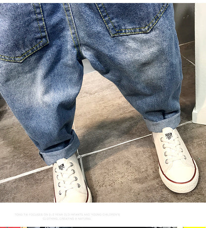New Korean Style Hollow Stitching Children's Pants Washed