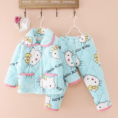 Cotton children's flannel pajamas