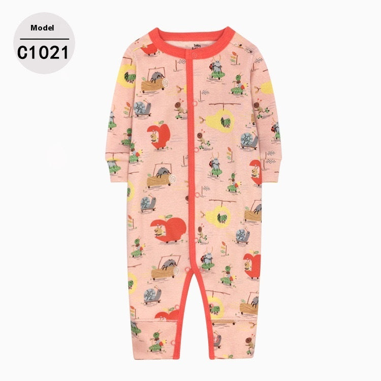 Infants Baby Jumpsuit Long Sleeve Button Romper