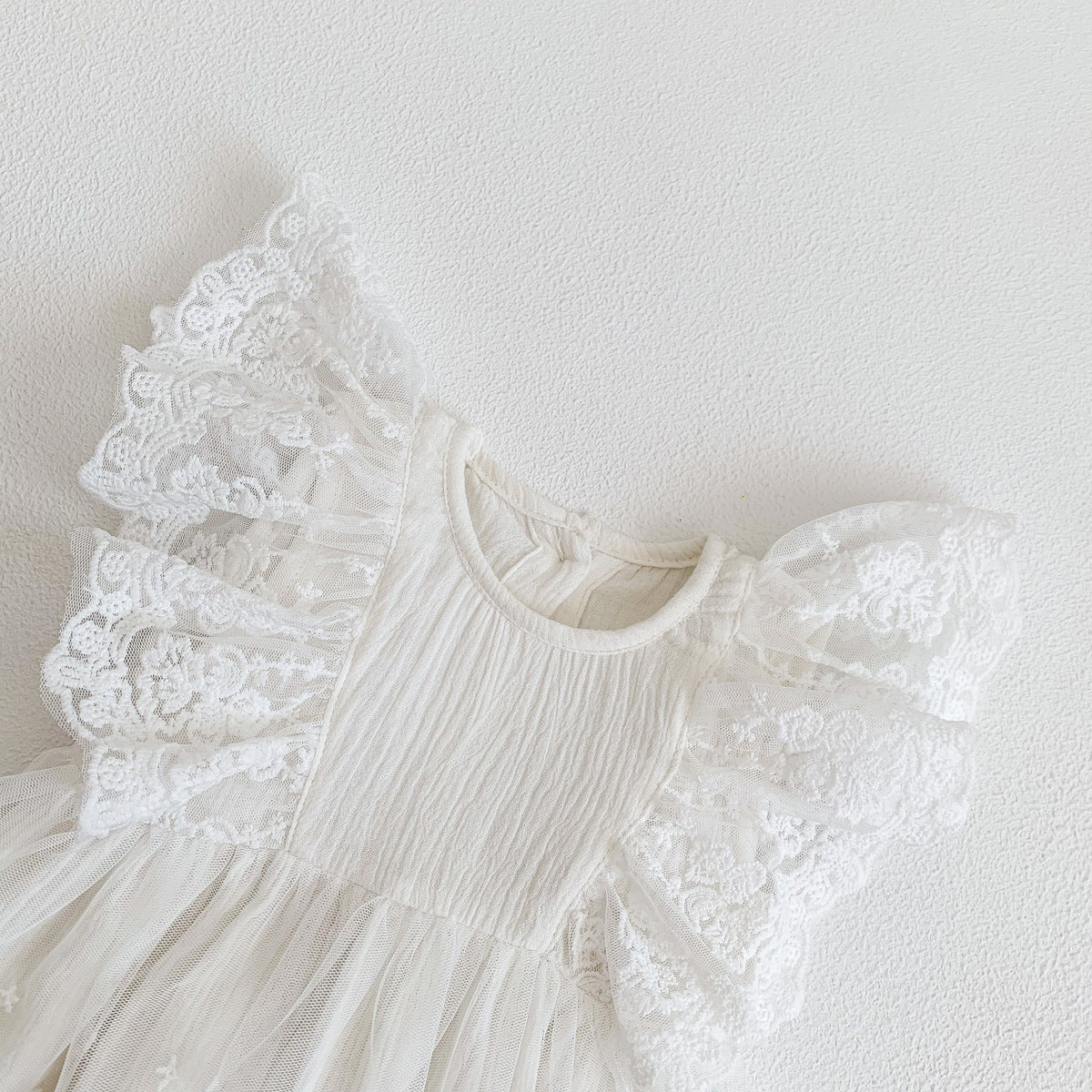 Cotton Lace Embroidered Baby's Gown