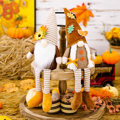 Harvest Festival Rudolf Doll Thanksgiving Maple Leaf Pointed Hat