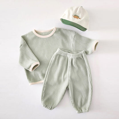 Solid Color Casual Baby Homewear