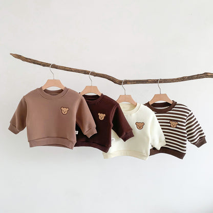 Baby Velvet Sweatshirt Round Neck Warm Bottoming Shirt