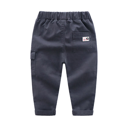 Children's cotton slim feet casual pants