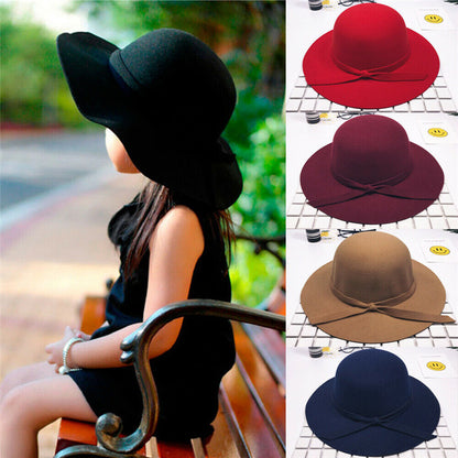 Children's big brim and big vintage hat