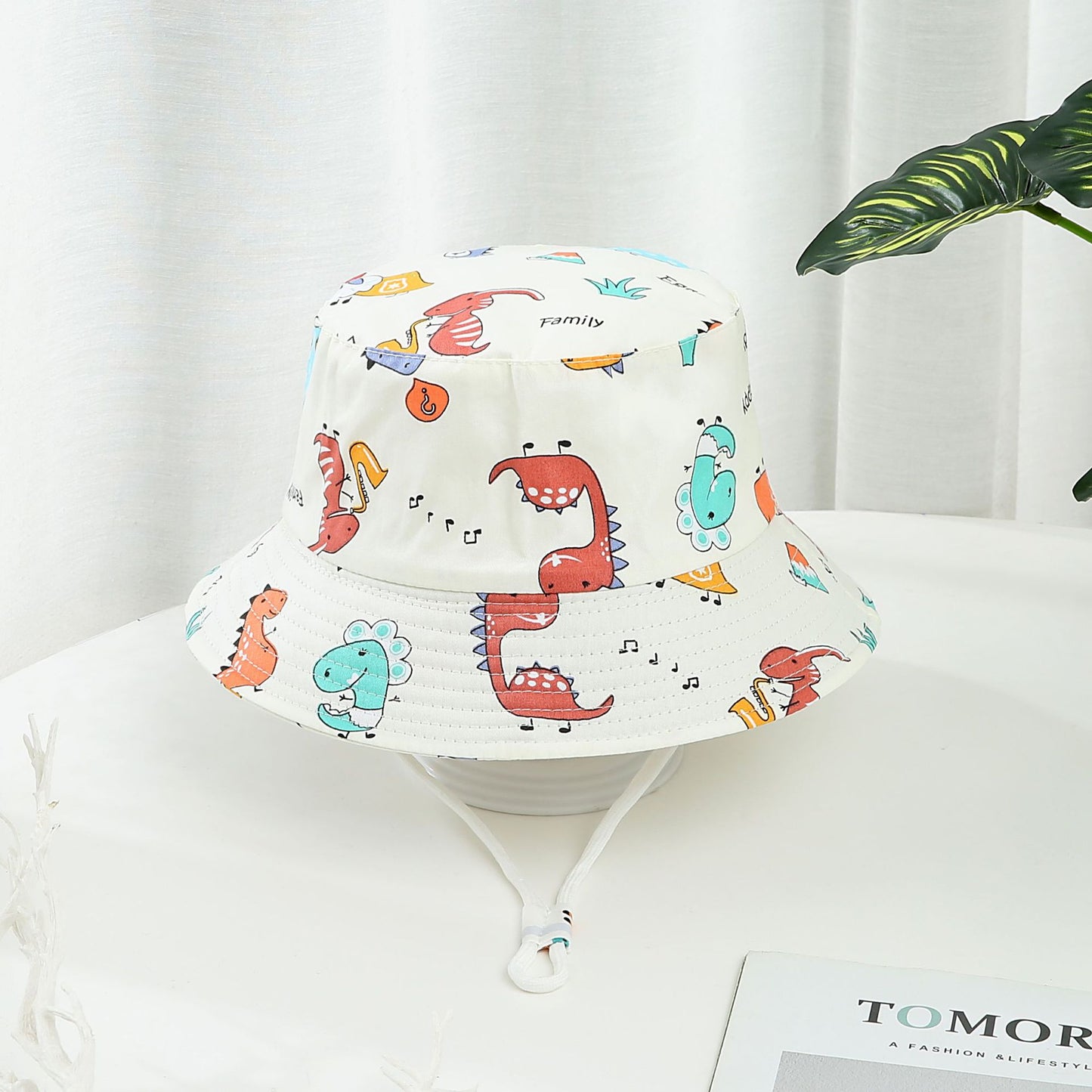 Children's Printed Dinosaur Bucket Sun Hat Big Brim Boy Girl Hat
