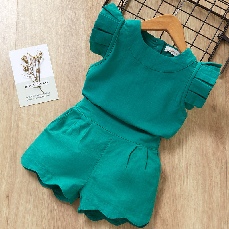 Kids Baby Girls Clothes New Short Sleeve T-Shirt Pants Dress