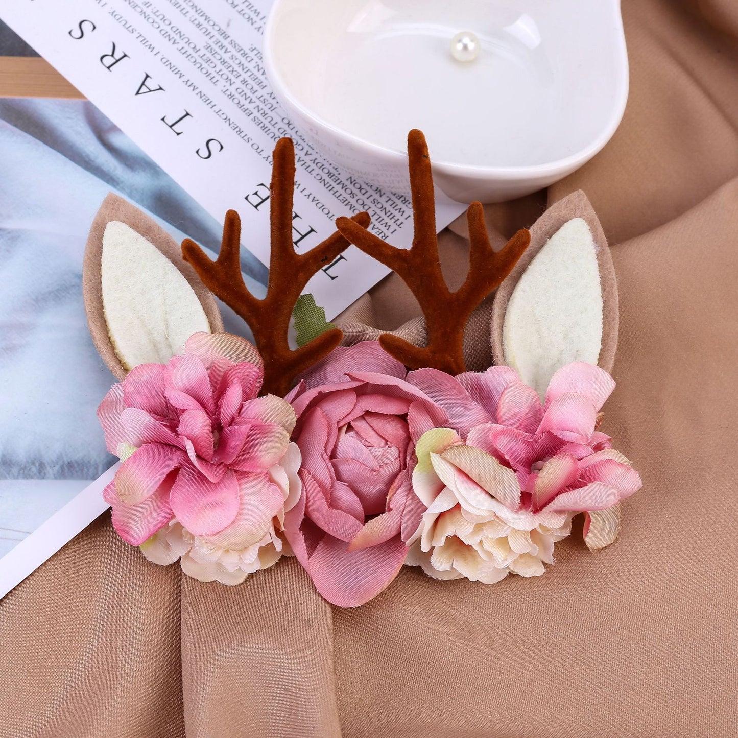 Cute Children's Antler Ears Nylon Hair Accessories