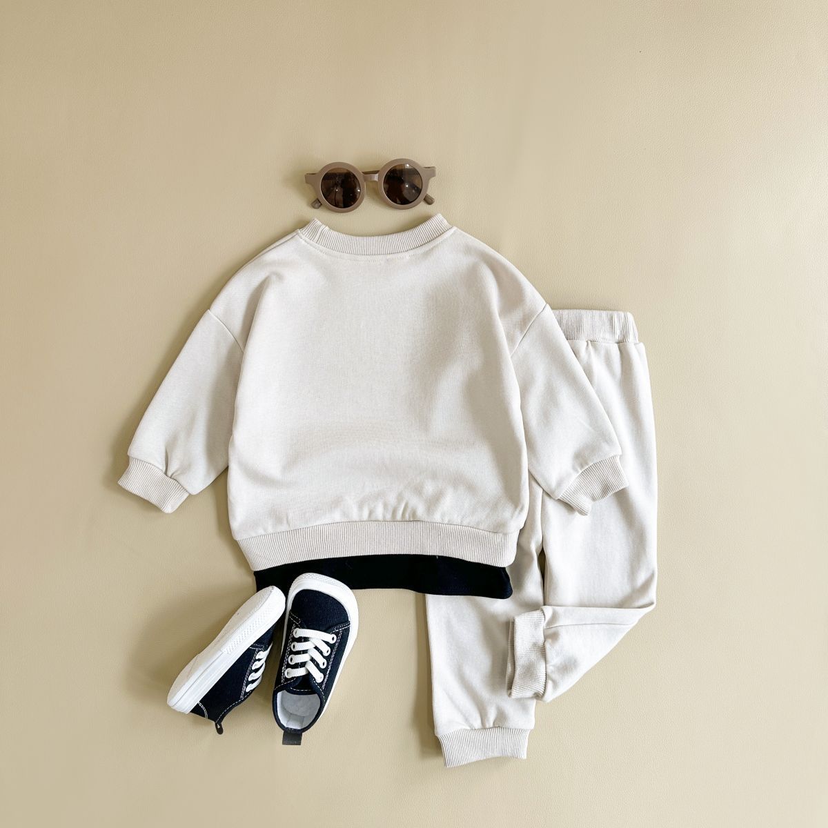 Round Neck Top And Sports Trousers Baby Suit