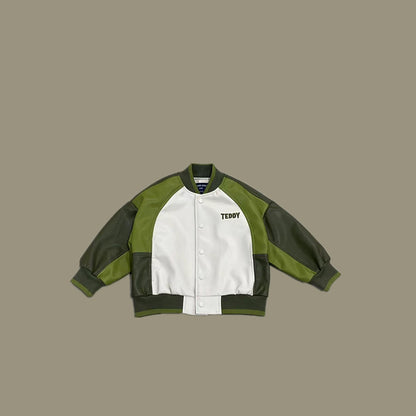 Fashion Colorblock Boys' Baseball Jacket