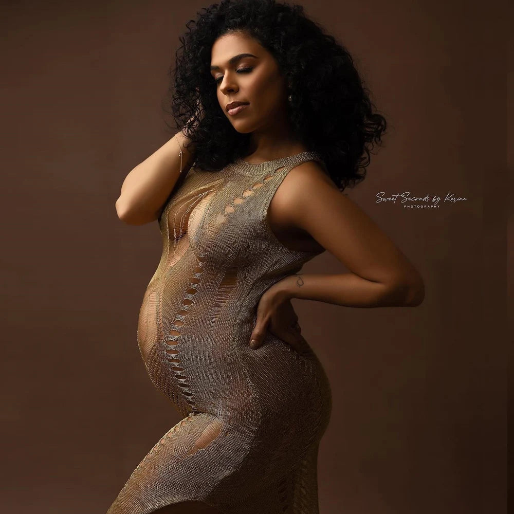 Maternity Photography Props Dresses Sexy Knitted Crochet Long Dress For Photo Shoot