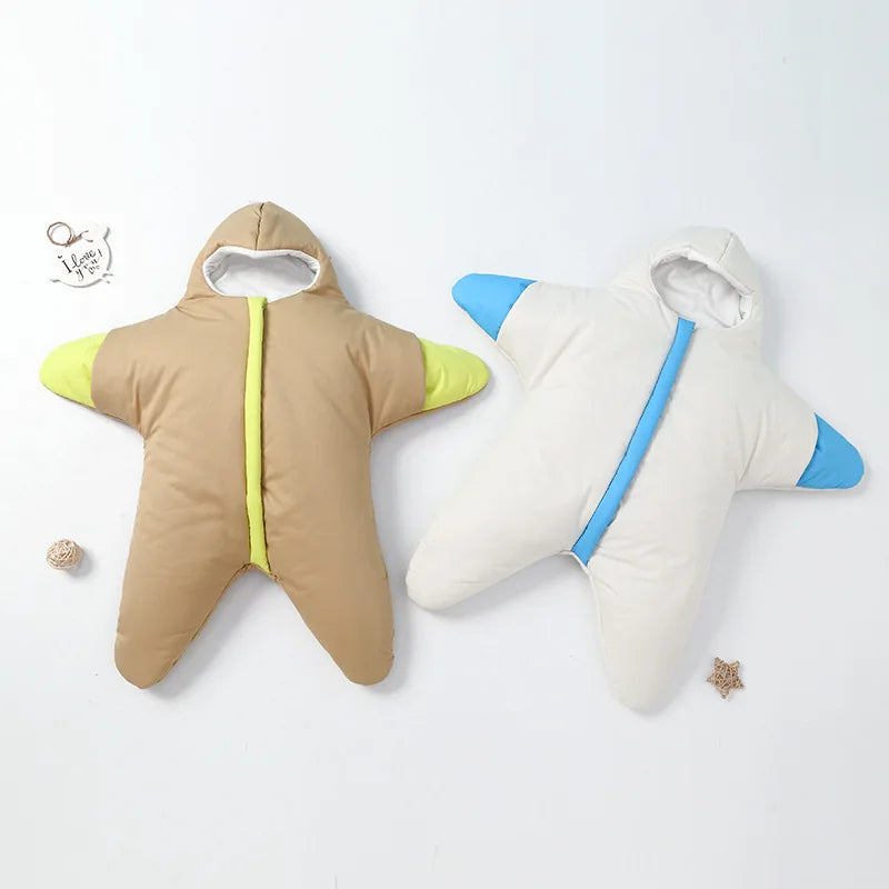 Starfish Shape Thicken Sleeping Bag Winter Warm Infant Swaddle Wrap Baby Cocoon Cotton Wrap