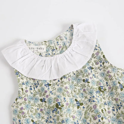 Summer Cotton Floral Baby Clothing Cute Sleeveless Baby Girls Bodysuits