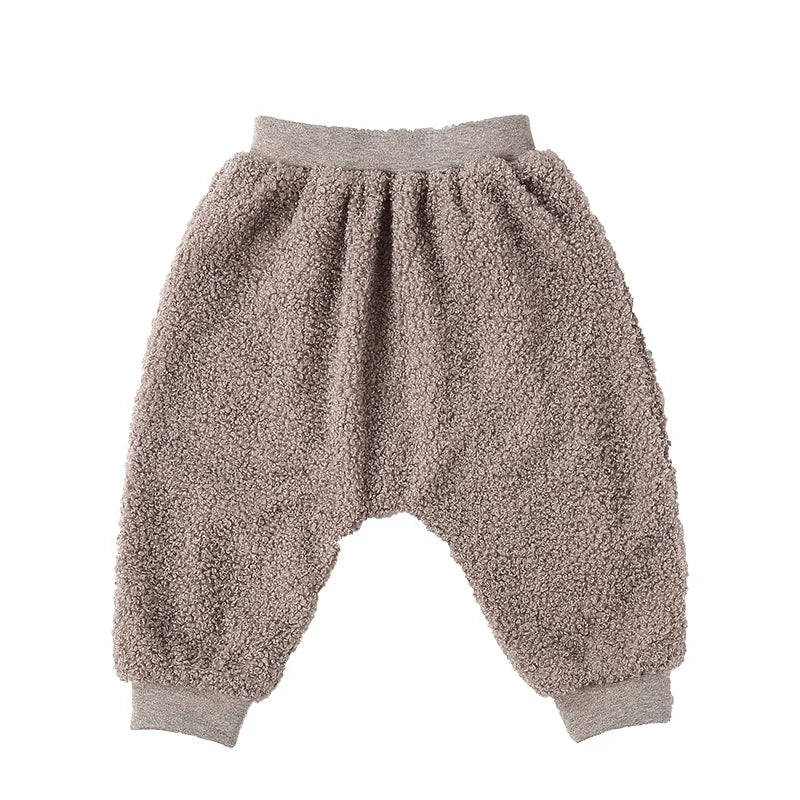 Baby autumn winter pants Plush thickened Harlan big PP pants