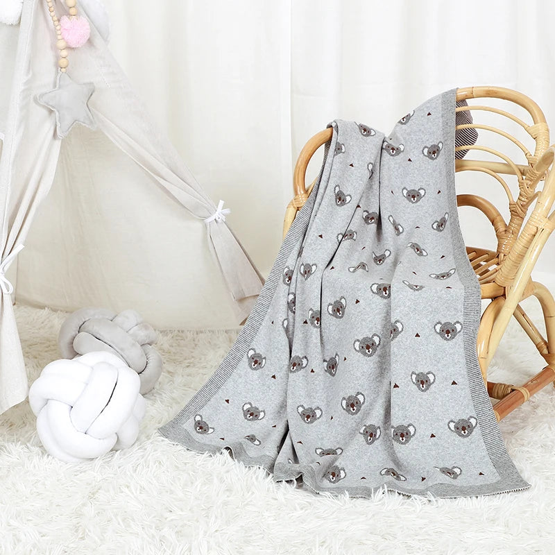 KozyKoala Knit Blanket – Soft Cotton Swaddle for Babies