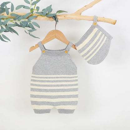 BreezeCotton  Summer Romper – Knit Sleeveless Jumpsuit for Babie