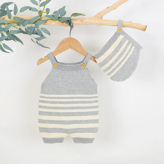 BreezeCotton  Summer Romper – Knit Sleeveless Jumpsuit for Babie
