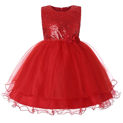Kids Sequined Dresses for Girls Christmas Children Clothing Princess