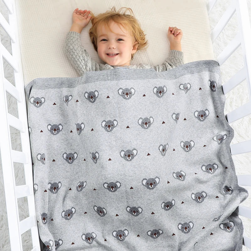 KozyKoala Knit Blanket – Soft Cotton Swaddle for Babies